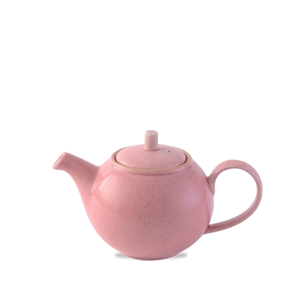 Churchill Stonecast Petal Pink theepot 426 ml – gespikkelde porseleinen theepot voor horeca