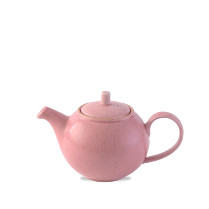 Churchill Stonecast Petal Pink theepot 426 ml – gespikkelde porseleinen theepot voor horeca