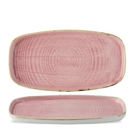 Churchill Stonecast Petal Pink chef's bord langwerpig 30 x 15,4 cm – gespikkeld bord voor fine dining