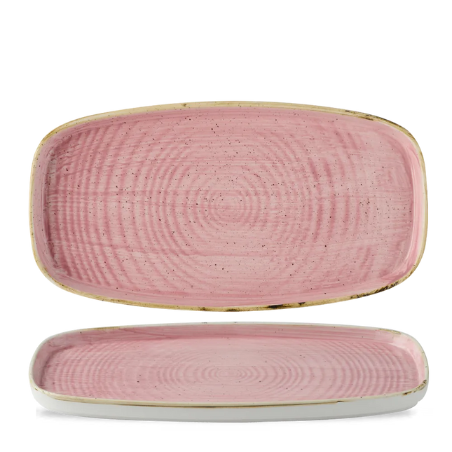 Churchill Stonecast Petal Pink chef's bord langwerpig 30 x 15,4 cm – gespikkeld bord voor fine dining