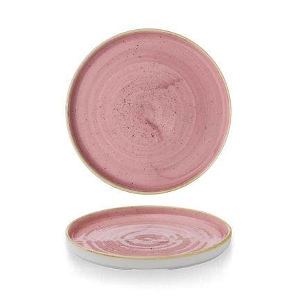 Churchill Stonecast Petal Pink bord met opstaande rand Ø 21 cm – porseleinen bord voor cafés en bars