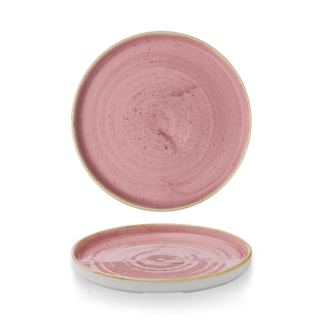 Churchill Stonecast Petal Pink bord met opstaande rand Ø 21 cm – porseleinen bord voor cafés en bars