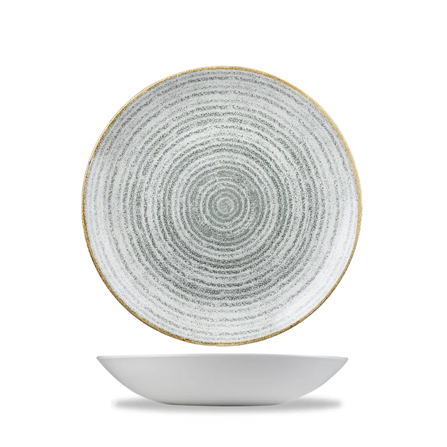 Churchill Studio Prints Stone Grey coupekom Ø 18 cm – randloze porseleinen kom voor buffetten en catering