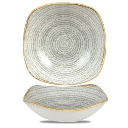 Churchill Studio Prints Stone Grey vierkante kom 24 cm – porseleinen kom voor buffetten en catering