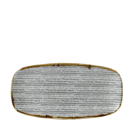 Churchill Studio Prints Stone Grey ovaal chef's bord 29,8 x 15,3 cm – porseleinen presenteerbord voor de horeca