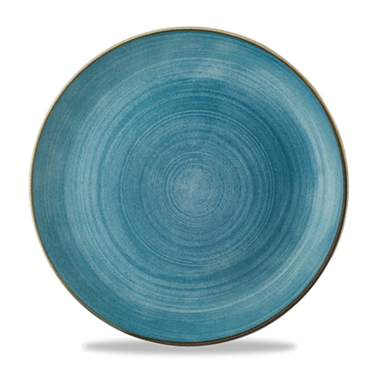 Churchill Stonecast Raw Teal Evolve coupebord Ø 28,8 cm – randloos porseleinen bord voor fine dining