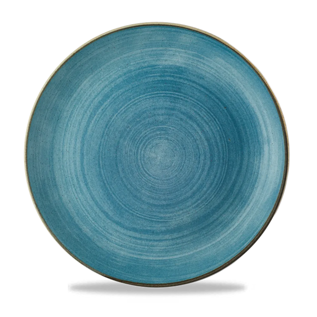 Churchill Stonecast Raw Teal Evolve coupebord Ø 28,8 cm – randloos porseleinen bord voor fine dining
