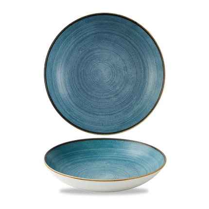 Churchill Stonecast Raw Teal coupekom Ø 18,2 cm – randloze porseleinen kom voor buffetten en catering