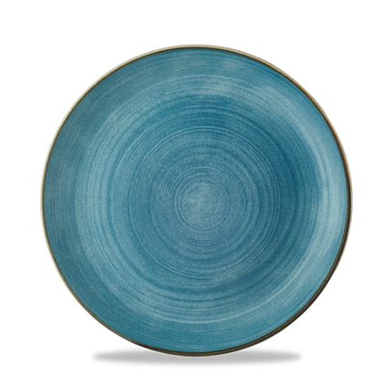 Churchill Stonecast Raw Teal Evolve coupebord Ø 21 cm – randloos porseleinen bord voor restaurants
