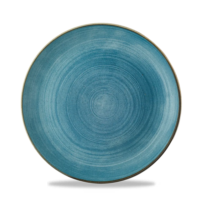Churchill Stonecast Raw Teal Evolve coupebord Ø 21 cm – randloos porseleinen bord voor restaurants