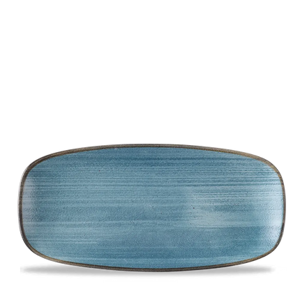 Churchill Stonecast Raw Teal ovaal chef's bord 26,9x12,7 cm – porseleinen bord voor horeca