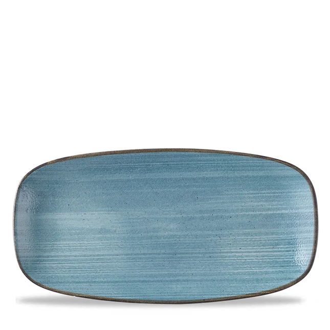 Churchill Stonecast Raw Teal ovaal chef's bord 29,8x15,3 cm – porseleinen bord voor fine dining