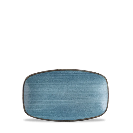 Churchill Stonecast Raw Teal ovaal chef's bord 20x12,1 cm – porseleinen bord voor restaurants