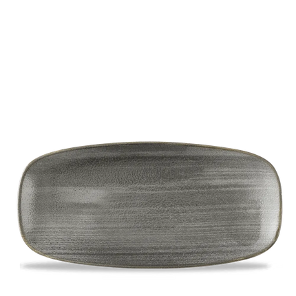 Stonecast Raw Black Chefs Oblong Plate 26.9x12.7 cm 12/box