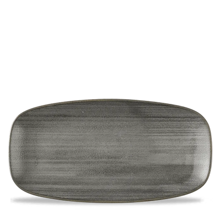 Churchill Stonecast Raw Black ovaal chef's bord 29,8x15,3 cm – porseleinen bord voor fine dining