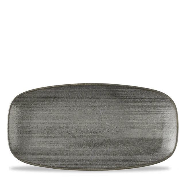 Churchill Stonecast Raw Black ovaal chef's bord 29,8x15,3 cm – porseleinen bord voor fine dining