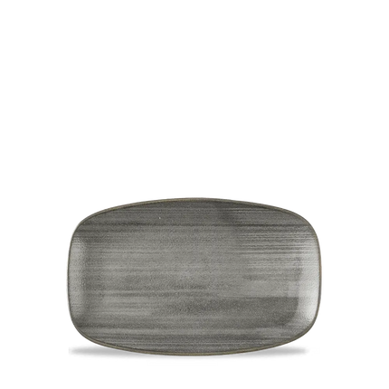 Churchill Stonecast Raw Black ovaal chef's bord 20x12,1 cm – porseleinen bord voor restaurants
