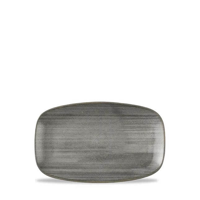 Churchill Stonecast Raw Black ovaal chef's bord 20x12,1 cm – porseleinen bord voor restaurants