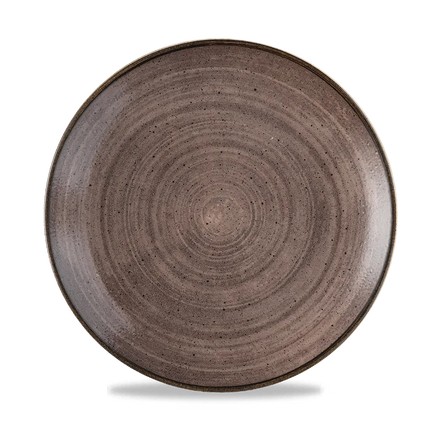 Churchill Stonecast Raw Brown Evolve coupebord Ø 26 cm – randloos porseleinen bord voor de horecasector