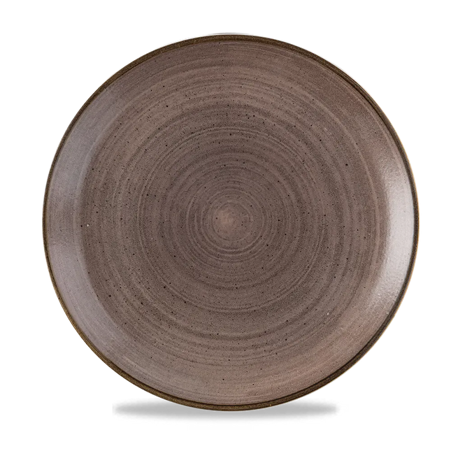 Churchill Stonecast Raw Brown Evolve coupebord Ø 28,8 cm – randloos porseleinen bord voor restaurants