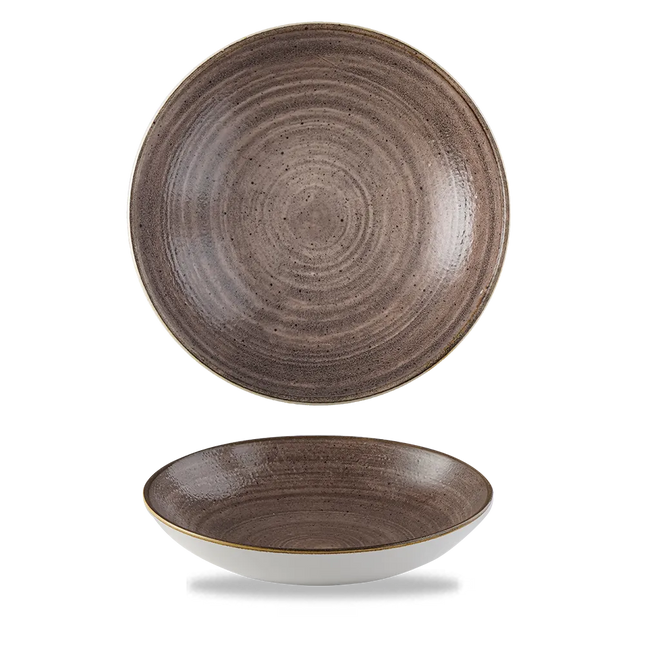 Churchill Stonecast Raw Brown coupekom 426 ml – randloze porseleinen kom voor de horeca