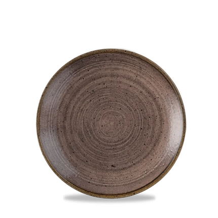 Churchill Stonecast Raw Brown Evolve coupebord Ø 16,5 cm – randloos porseleinen bord voor cafés en bars