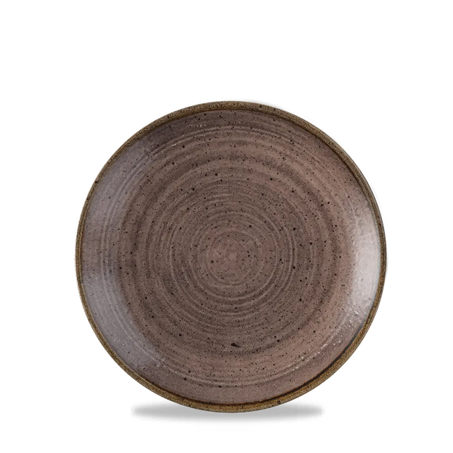 Churchill Stonecast Raw Brown Evolve coupebord Ø 16,5 cm – randloos porseleinen bord voor cafés en bars