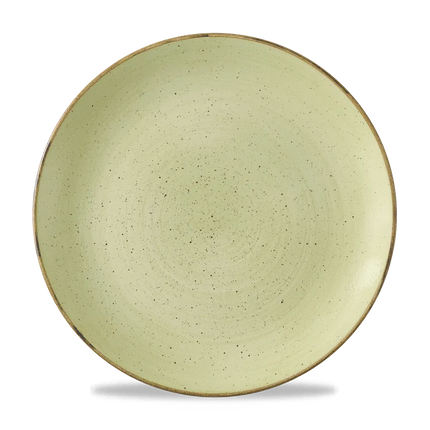 Churchill Stonecast Raw Green coupebord Ø 28,8 cm – gespikkeld porseleinen bord voor restaurants