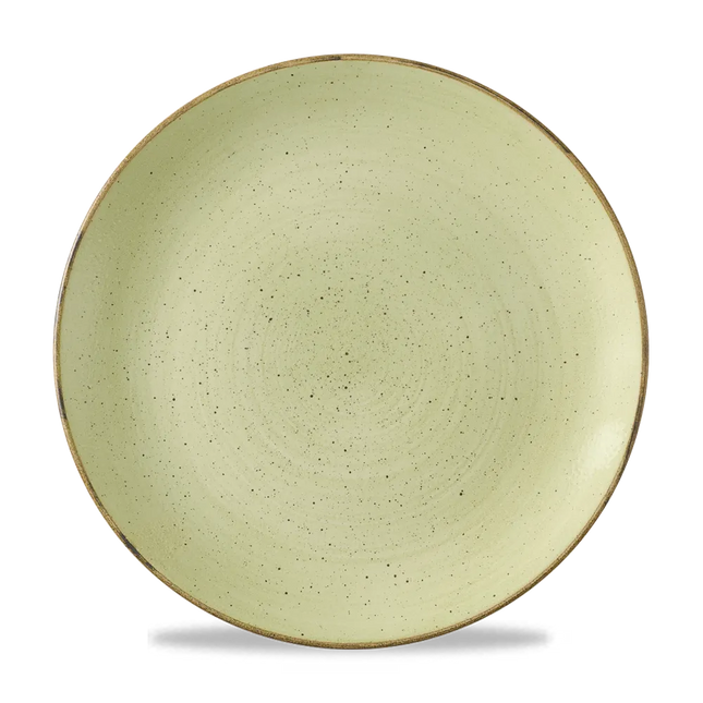 Churchill Stonecast Raw Green coupebord Ø 28,8 cm – gespikkeld porseleinen bord voor restaurants