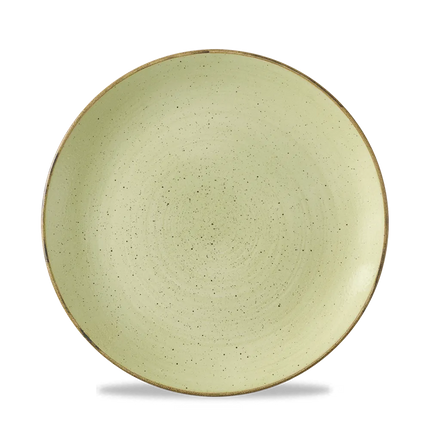 Churchill Stonecast Raw Green coupebord Ø 21,7 cm – gespikkeld porseleinen bord voor restaurants