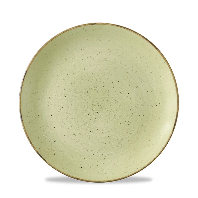 Churchill Stonecast Raw Green coupebord Ø 21,7 cm – gespikkeld porseleinen bord voor restaurants