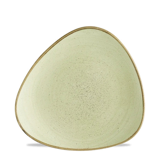 Churchill Stonecast Raw Green lotusbord Ø 22,9 cm – gespikkeld porseleinen bord voor horeca