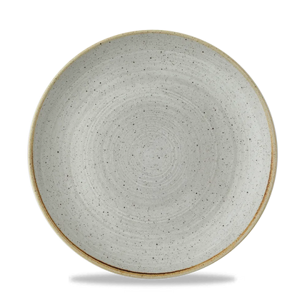Churchill Stonecast Raw Grey Evolve coupebord Ø 26 cm – randloos porseleinen bord voor de horeca