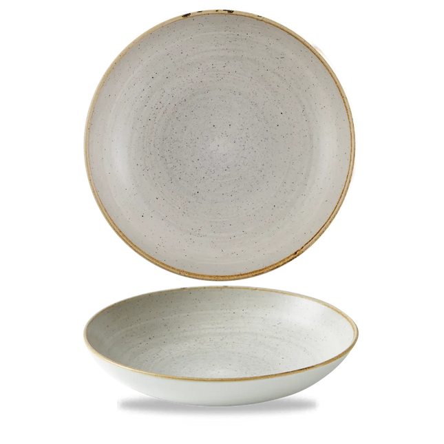 Churchill Stonecast Raw Grey Evolve coupekom Ø 24,8 cm – randloze porseleinen kom voor fine dining