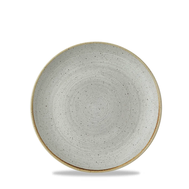 Churchill Stonecast Raw Grey Evolve coupebord Ø 16,5 cm – randloos porseleinen bord voor buffetten en catering