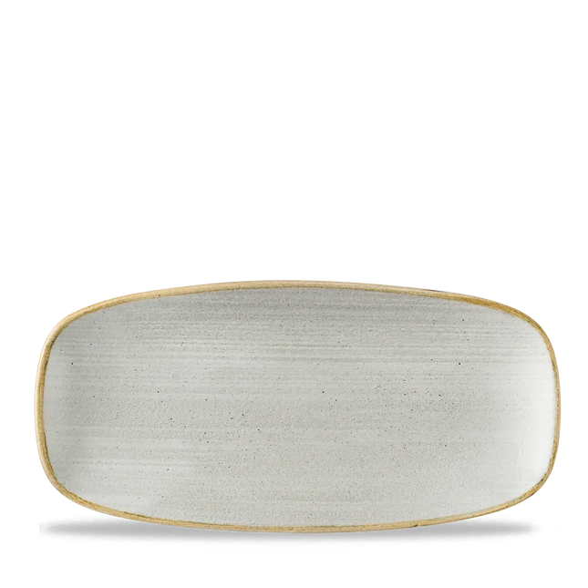 Churchill Stonecast Raw Grey ovaal chef's bord 26,9x12,7 cm – porseleinen bord voor horeca