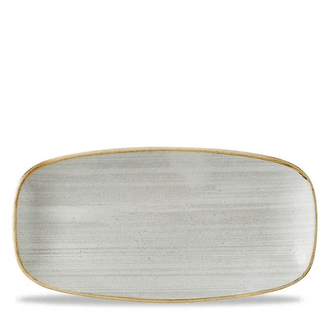 Churchill Stonecast Raw Grey ovaal chef's bord 29,8x15,3 cm – porseleinen bord voor fine dining