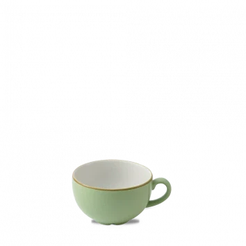 Churchill Stonecast Sage Green cappuccinokop 227 ml – salie-groen gespikkeld porseleinen koffiekop voor cafés