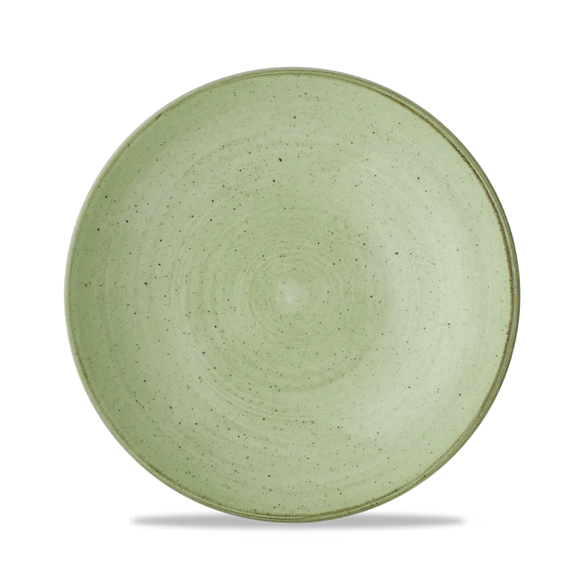 Churchill Stonecast Sage Green Evolve coupekom Ø 24,8 cm – randloze gespikkelde kom voor salades