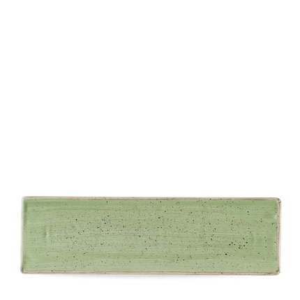 Churchill Stonecast Sage Green ovaal bord 30x9 cm – langwerpig groen bord voor restaurants