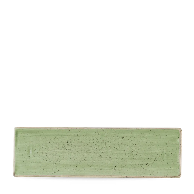 Churchill Stonecast Sage Green ovaal bord 30x9 cm – langwerpig groen bord voor restaurants