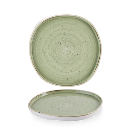 Stonecast Sage Green Organic Walled Plate 21cm 6/box