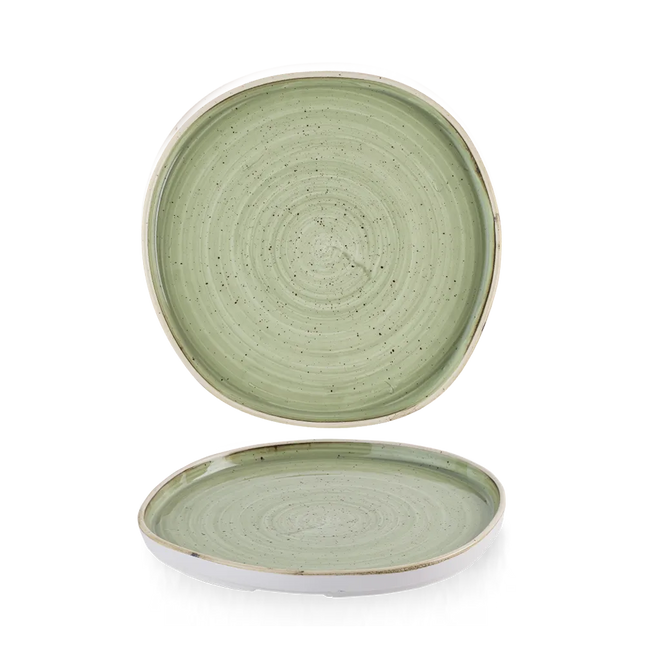 Stonecast Sage Green Organic Walled Plate 21cm 6/box