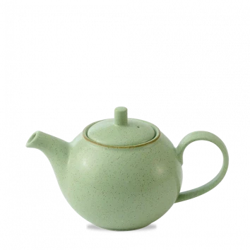 Churchill Stonecast Sage Green koffiepot 426 ml – salie-groen gespikkeld porseleinen kannetje voor hotels