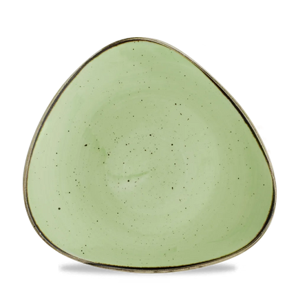Churchill Stonecast Sage Green Lotus bord Ø 26,5 cm – gespikkeld bord met bloemvorm voor restaurants
