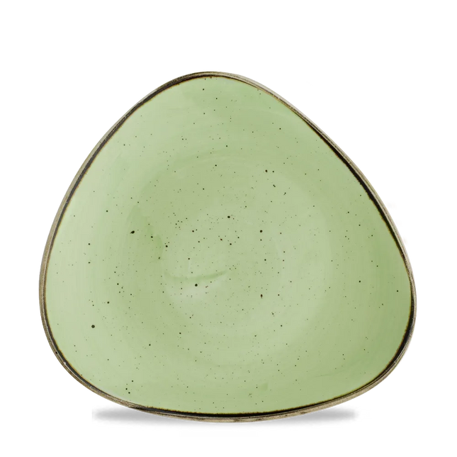 Churchill Stonecast Sage Green Lotus bord Ø 22,9 cm – gespikkeld bord met bloemvorm voor voorgerechten