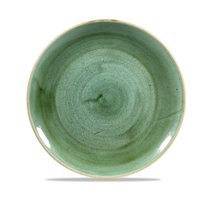 Churchill Stonecast Samphire Green coupe bord Ø 26 cm – gespikkeld groen bord voor horeca