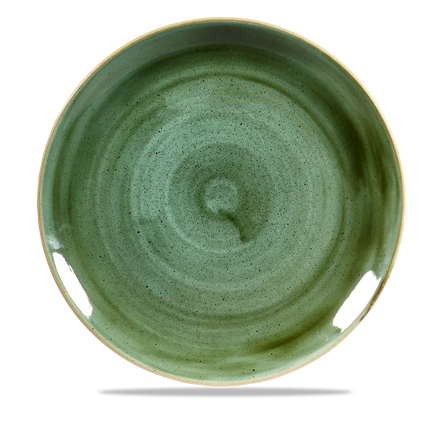 Churchill Stonecast Samphire Green Evolve coupebord Ø 29 cm – randloos porseleinen bord voor fine dining