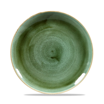 Churchill Stonecast Samphire Green Evolve coupebord Ø 22 cm – randloos porseleinen bord voor professionele keukens