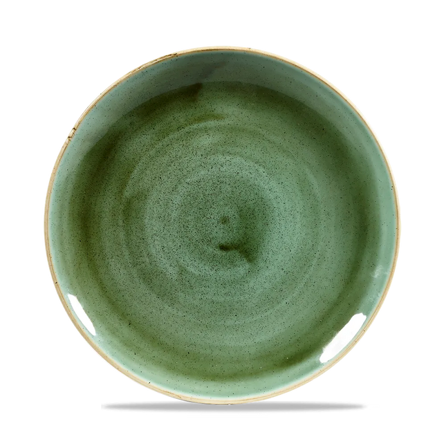 Churchill Stonecast Samphire Green Evolve coupebord Ø 22 cm – randloos porseleinen bord voor professionele keukens